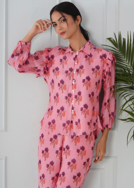 Pink Flow Line Co-ord Set