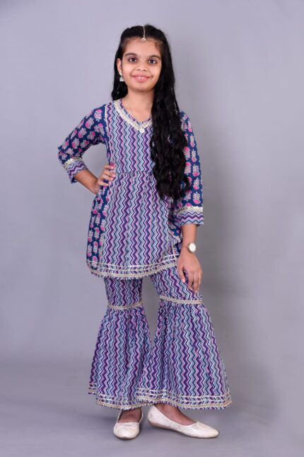 Girls Ethnic Party And Festive Wear Sharara Set