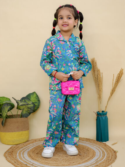 Girls Kalamkari Printed Co-ord Set