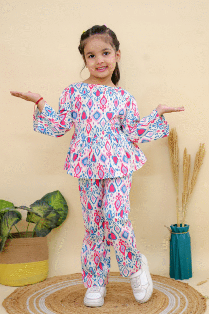 Kids Ikkat Printed Co-ord Set
