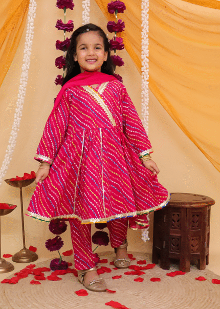 Rani Leheriya Printed Anarkali Suit Set