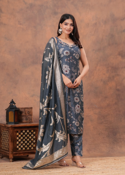 Digital Floral Printed Suit Set